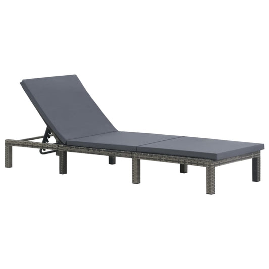 sun-lounger-with-cushion-poly-rattan-anthracite At Willow and Wine USA!