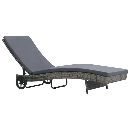 sun-lounger-with-wheels-and-cushion-poly-rattan-anthracite At Willow and Wine USA!