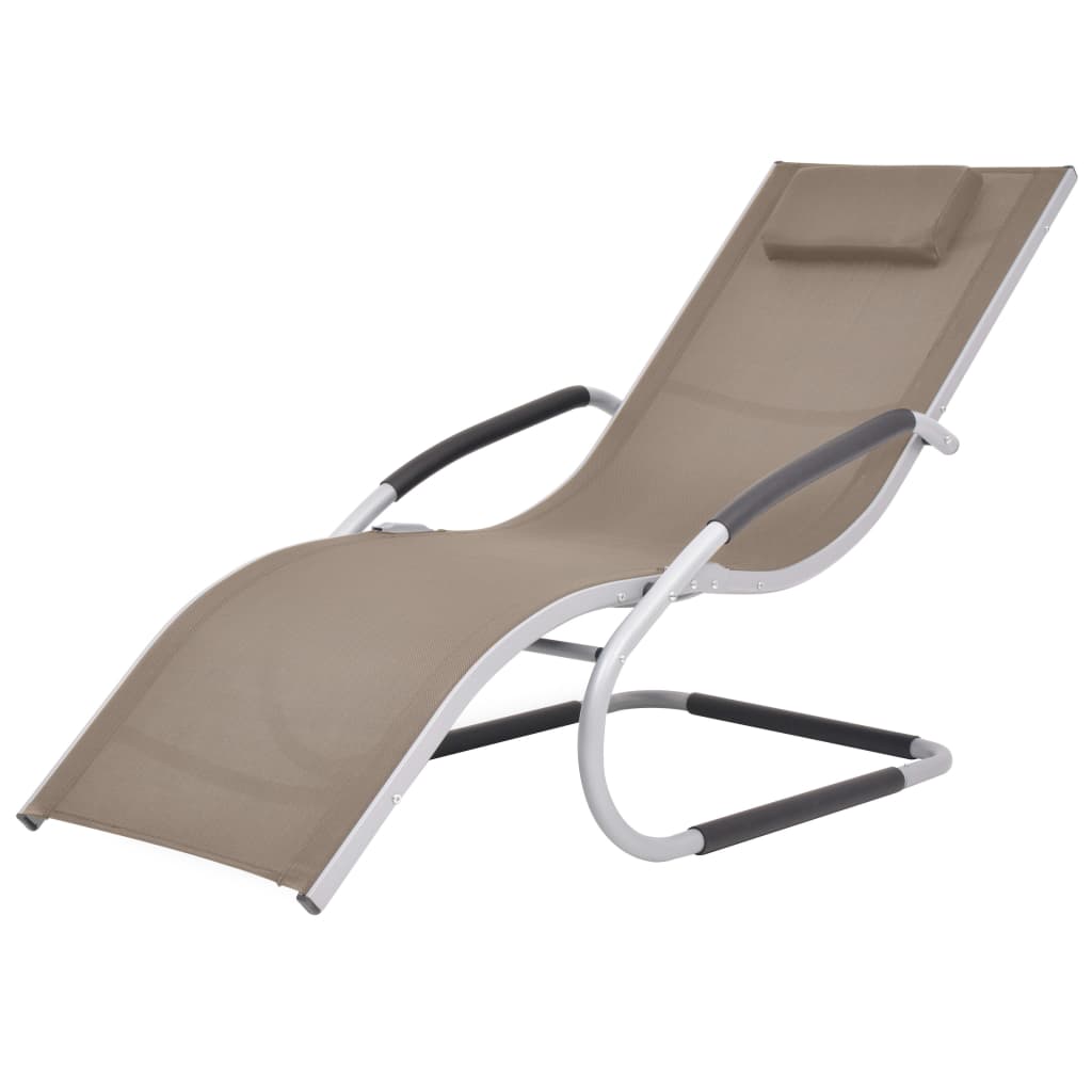 sun-lounger-with-pillow-aluminum-and-textilene-taupe At Willow and Wine USA!