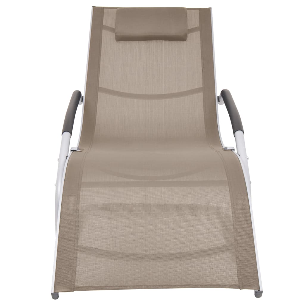 sun-lounger-with-pillow-aluminum-and-textilene-taupe At Willow and Wine USA!