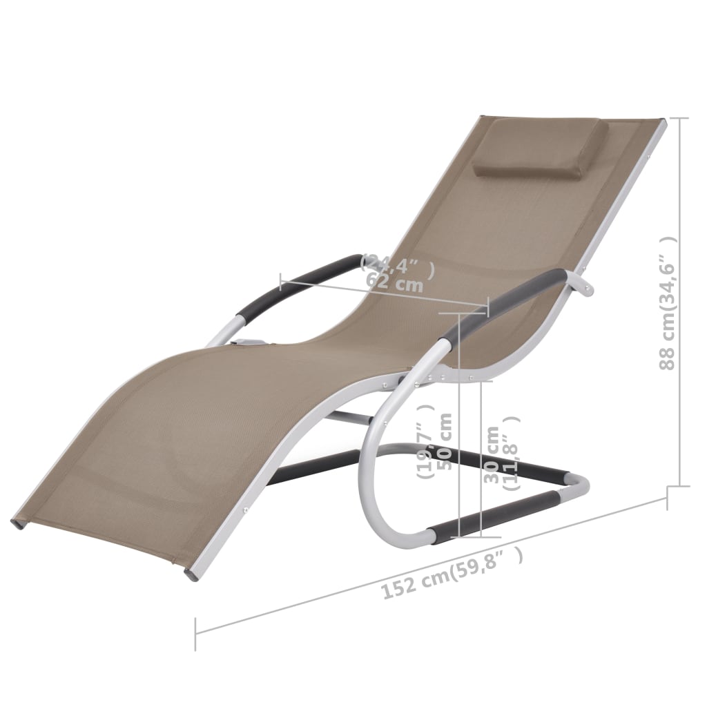 sun-lounger-with-pillow-aluminum-and-textilene-taupe At Willow and Wine USA!