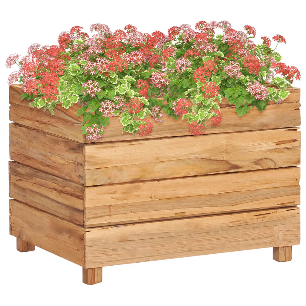 raised-bed-39-4-x15-7-x15-solid-wood-teak-and-steel At Willow and Wine USA!