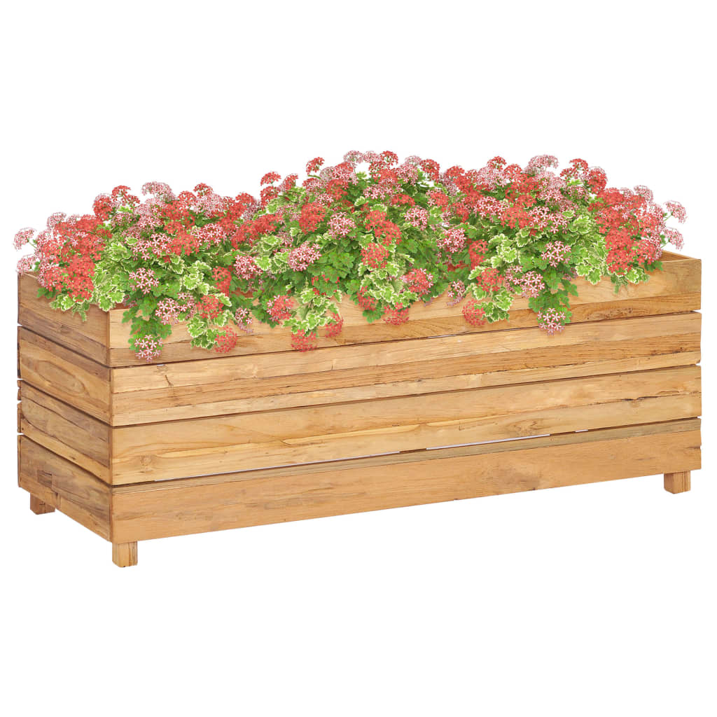 raised-bed-39-4-x15-7-x15-solid-wood-teak-and-steel At Willow and Wine USA!