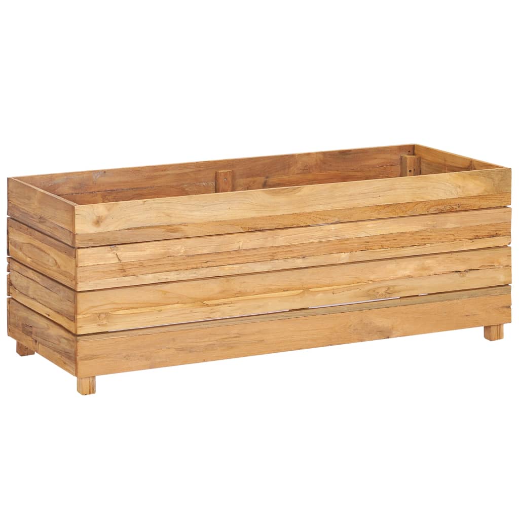 raised-bed-39-4-x15-7-x15-solid-wood-teak-and-steel At Willow and Wine USA!