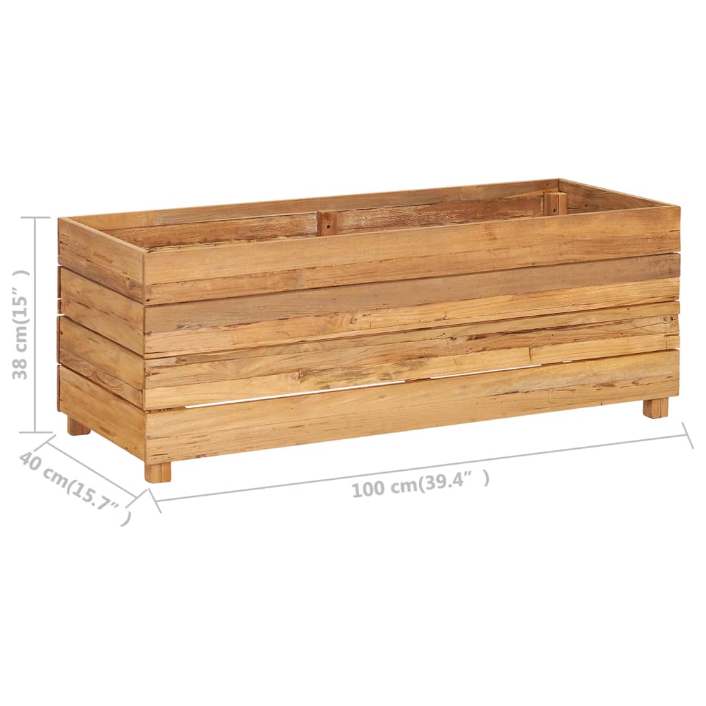 raised-bed-39-4-x15-7-x15-solid-wood-teak-and-steel At Willow and Wine USA!