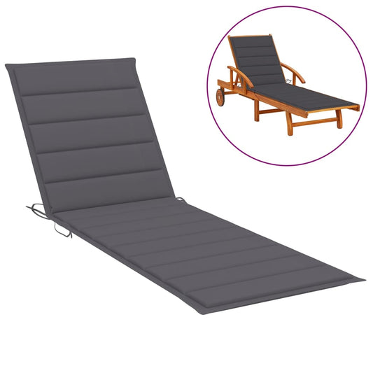 Sunlounger Cushion Anthracite 74.8"x23.6"x1.6"