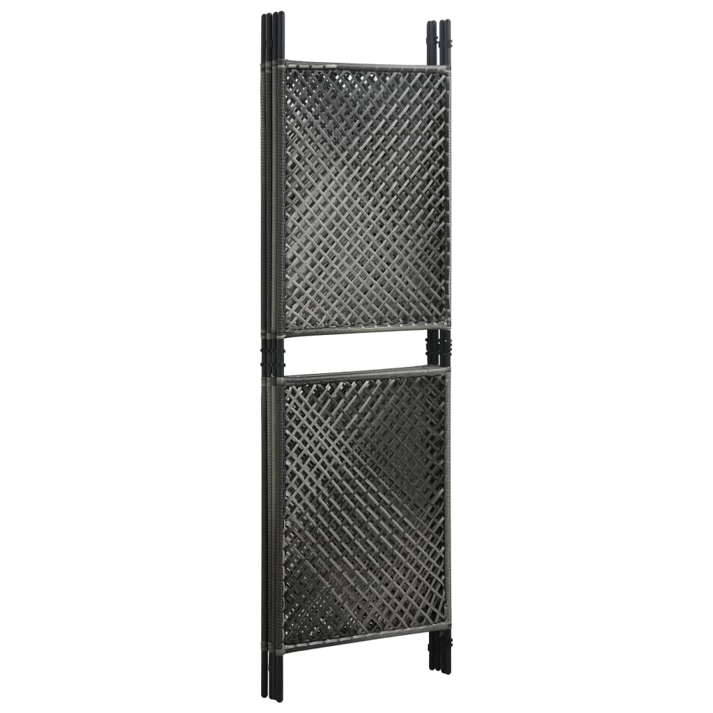 4-Panel Room Divider Poly Rattan Anthracite 94.5"x78.7"