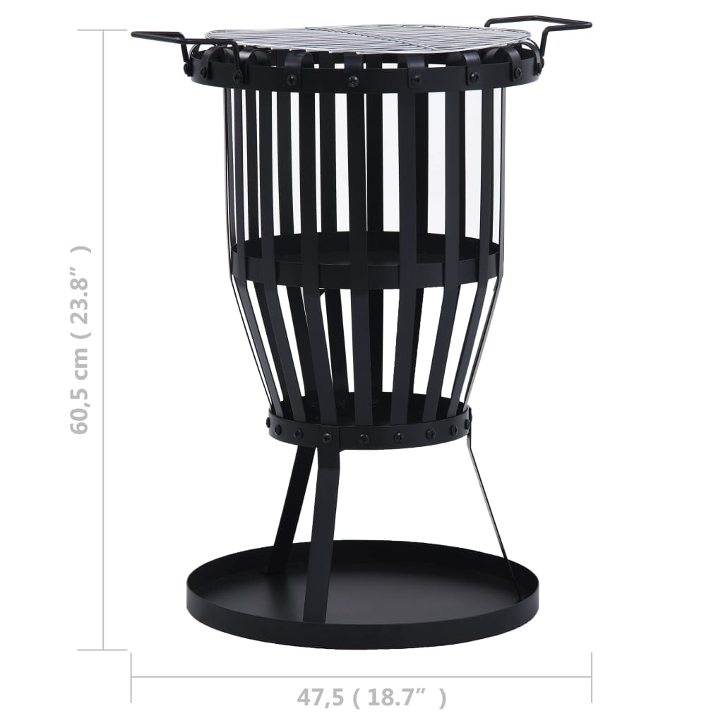 garden-fire-pit-basket-with-bbq-grill-steel-19 At Willow and Wine USA!