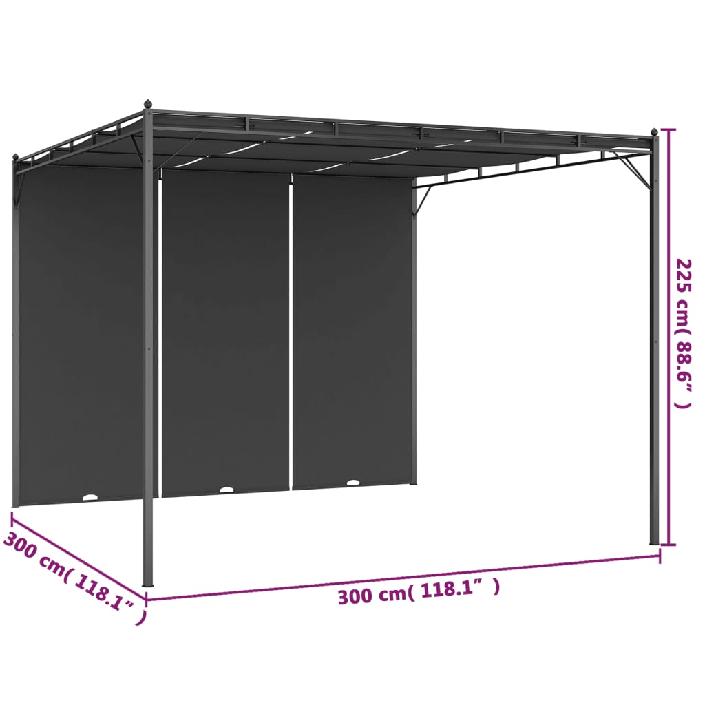 garden-gazebo-with-side-curtain-118-1-x118-1-x88-6-anthracite At Willow and Wine USA!