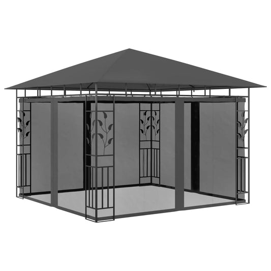 gazebo-with-mosquito-net-9-8-x9-8-x9-anthracite-0-6-oz-ft2 At Willow and Wine USA!