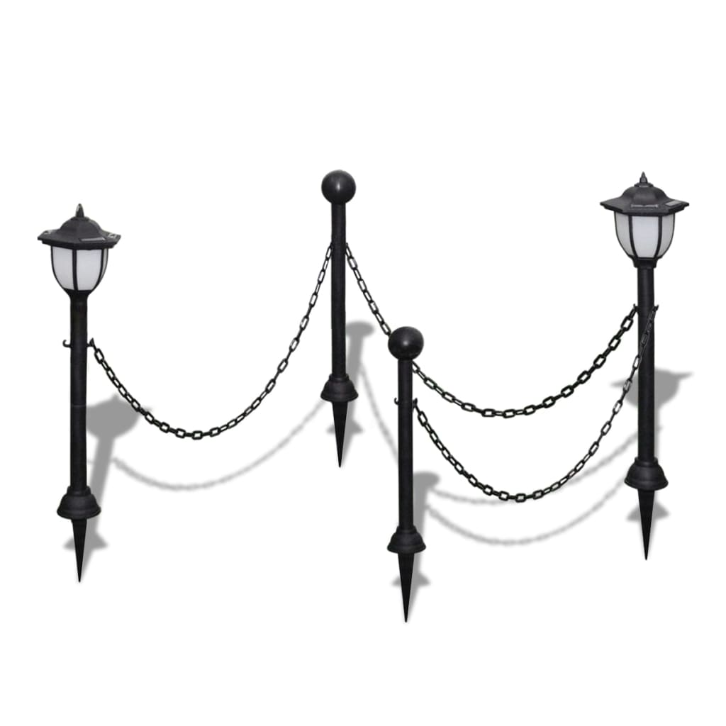 chain-fence-with-solar-lights-two-led-lamps-two-poles At Willow and Wine USA!