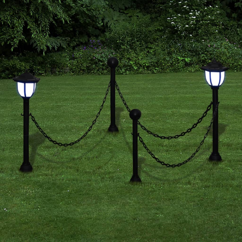 chain-fence-with-solar-lights-two-led-lamps-two-poles At Willow and Wine USA!