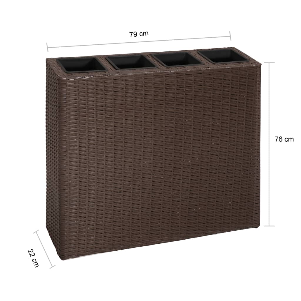 garden-raised-bed-with-4-pots-poly-rattan-brown At Willow and Wine USA!