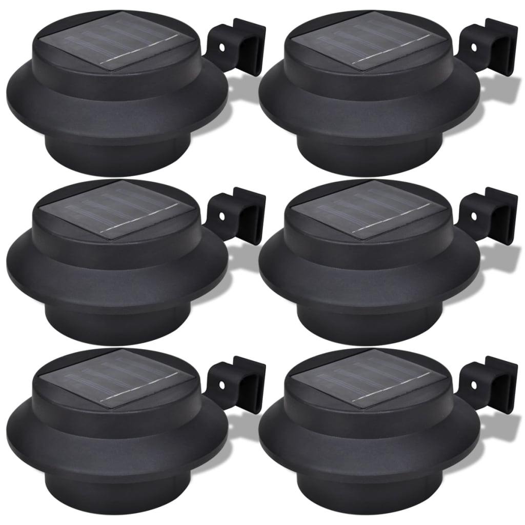 outdoor-solar-lamp-set-6-pcs-fence-light-gutter-light-black At Willow and Wine USA!