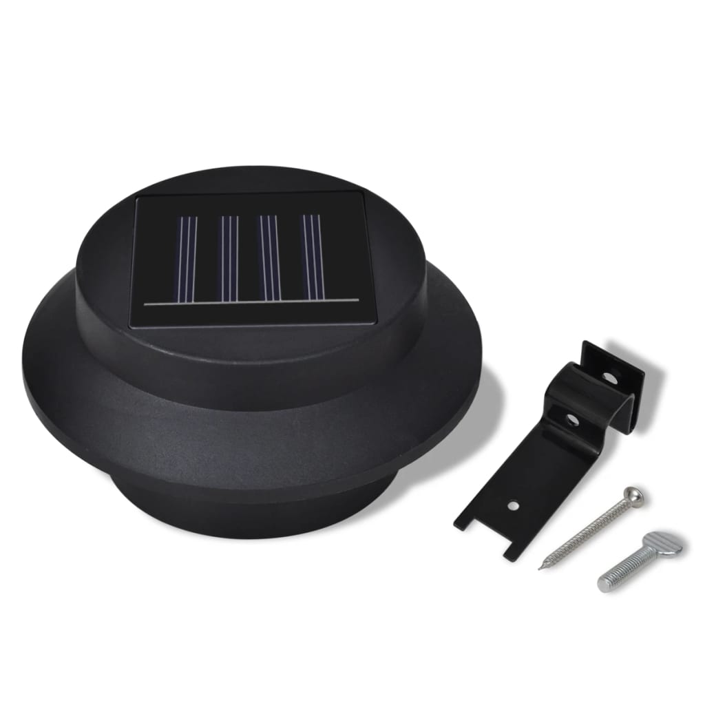 outdoor-solar-lamp-set-6-pcs-fence-light-gutter-light-black At Willow and Wine USA!