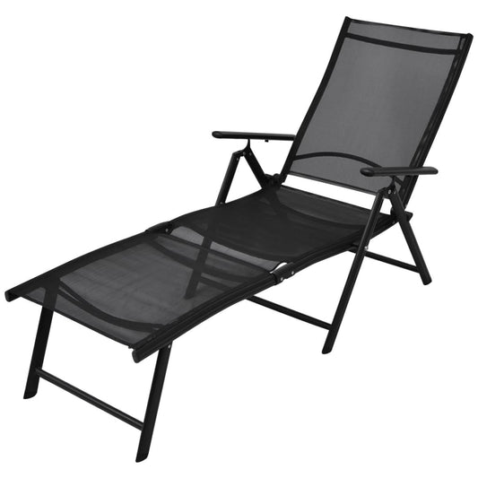 folding-sun-lounger-aluminum-black At Willow and Wine USA!