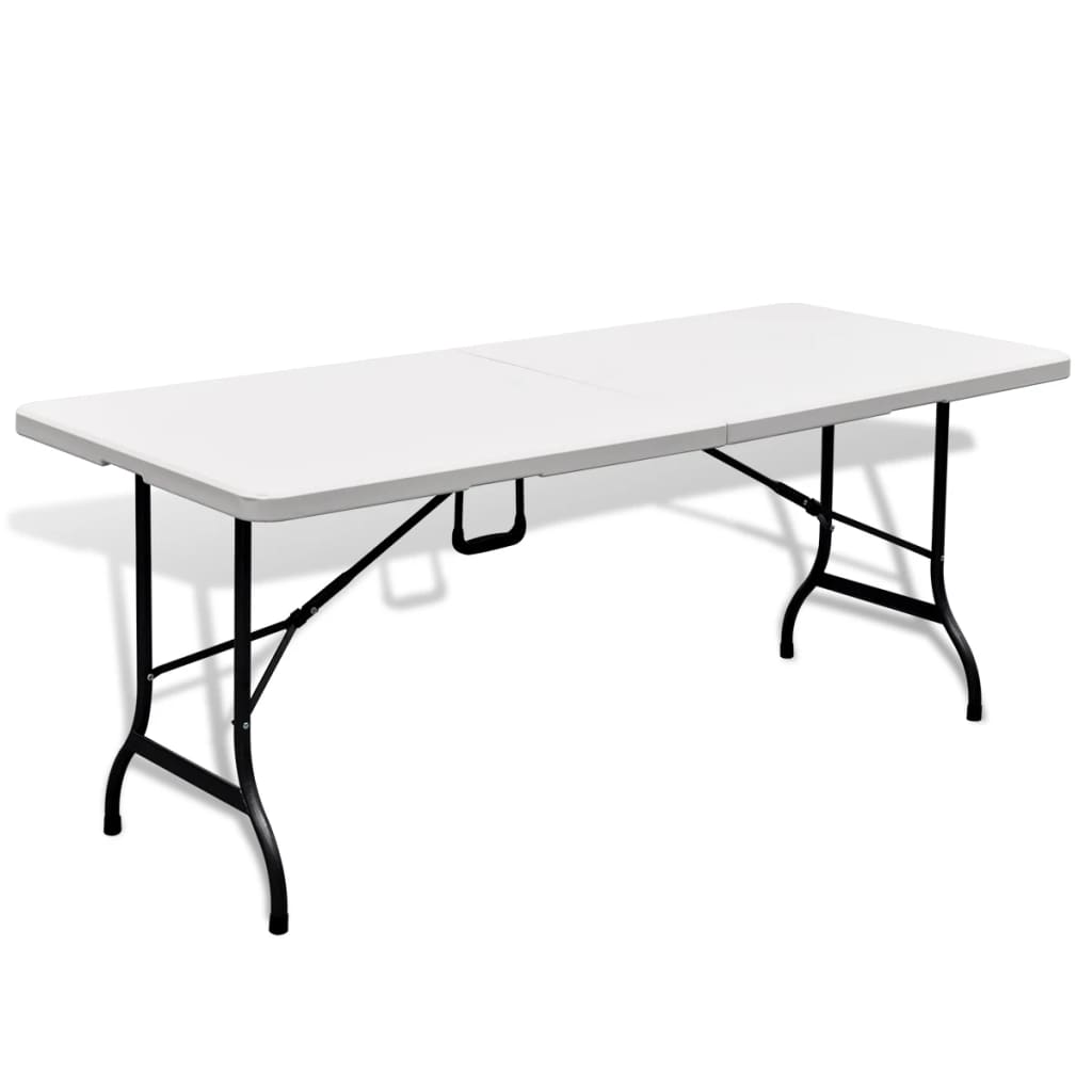 Folding Patio Table White 70.9"x29.5"x29.1" HDPE