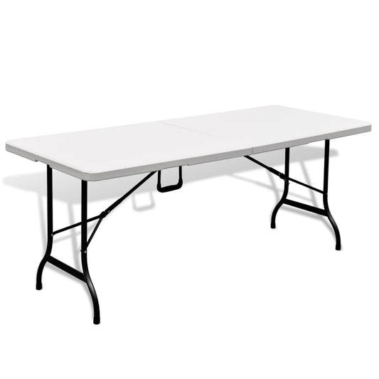 Folding Patio Table White 70.9"x29.5"x29.1" HDPE