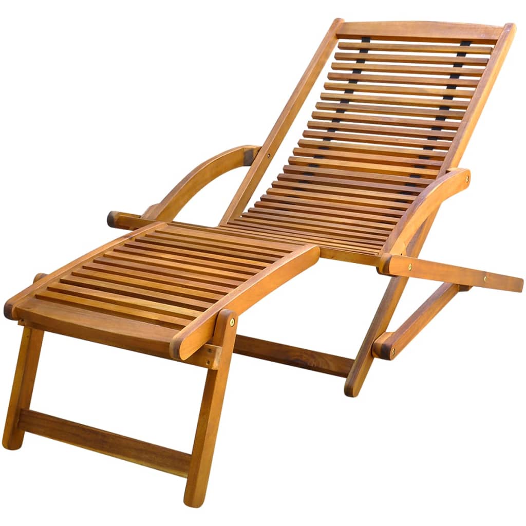 deck-chair-with-footrest-solid-acacia-wood At Willow and Wine USA!