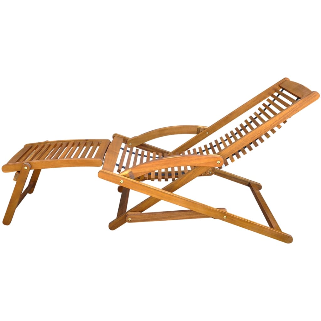 deck-chair-with-footrest-solid-acacia-wood At Willow and Wine USA!