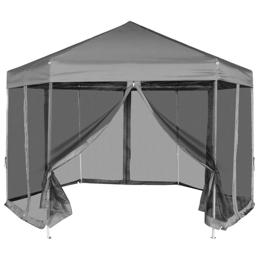 hexagonal-pop-up-marquee-with-6-sidewalls-gray-11-8-x10-2 At Willow and Wine USA!