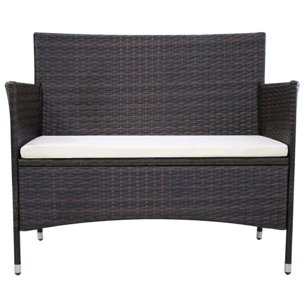 patio-bench-41-7-poly-rattan-brown At Willow and Wine USA!