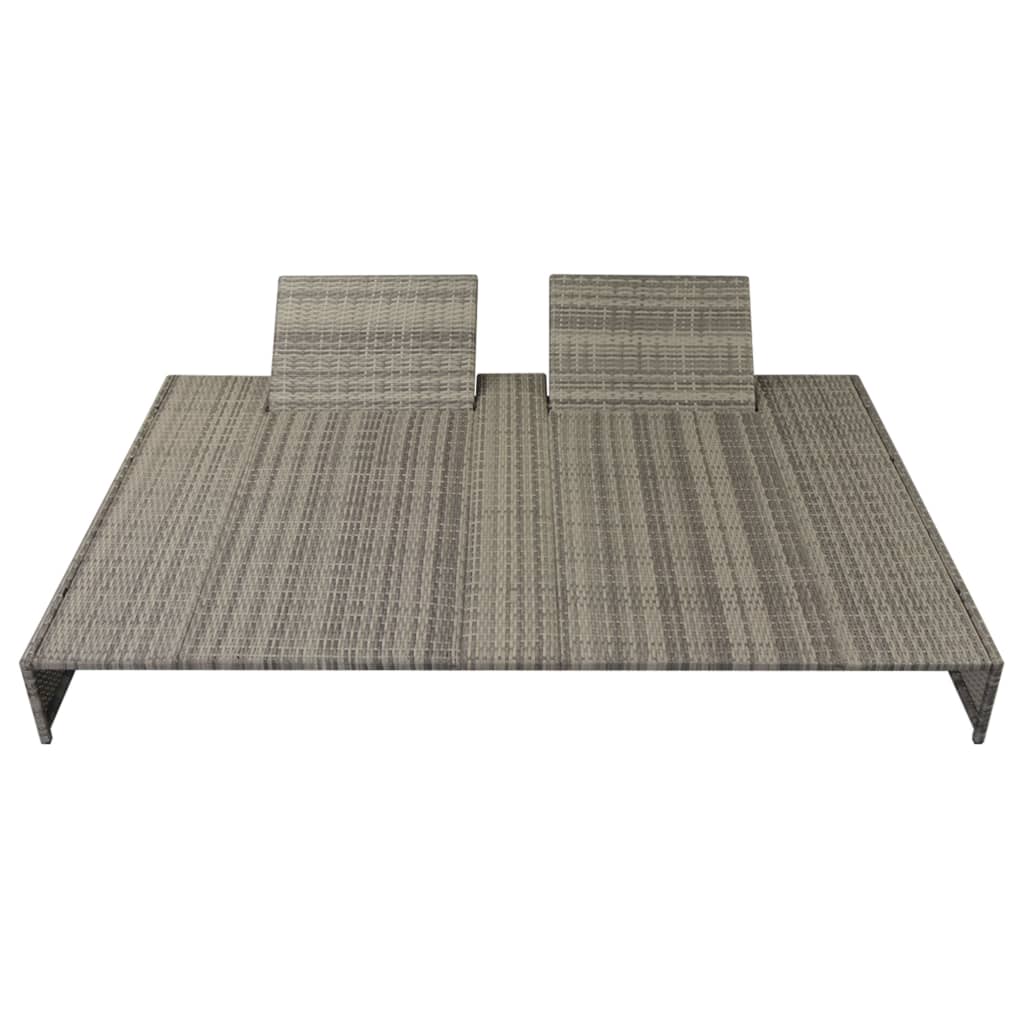 double-sun-lounger-with-cushion-poly-rattan-gray At Willow and Wine USA!