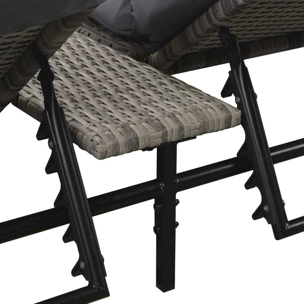 double-sun-lounger-with-cushion-poly-rattan-gray At Willow and Wine USA!