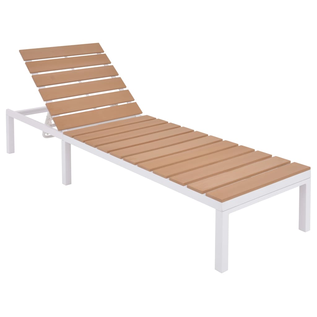 sun-lounger-with-table-aluminum-wpc-and-brown At Willow and Wine USA!