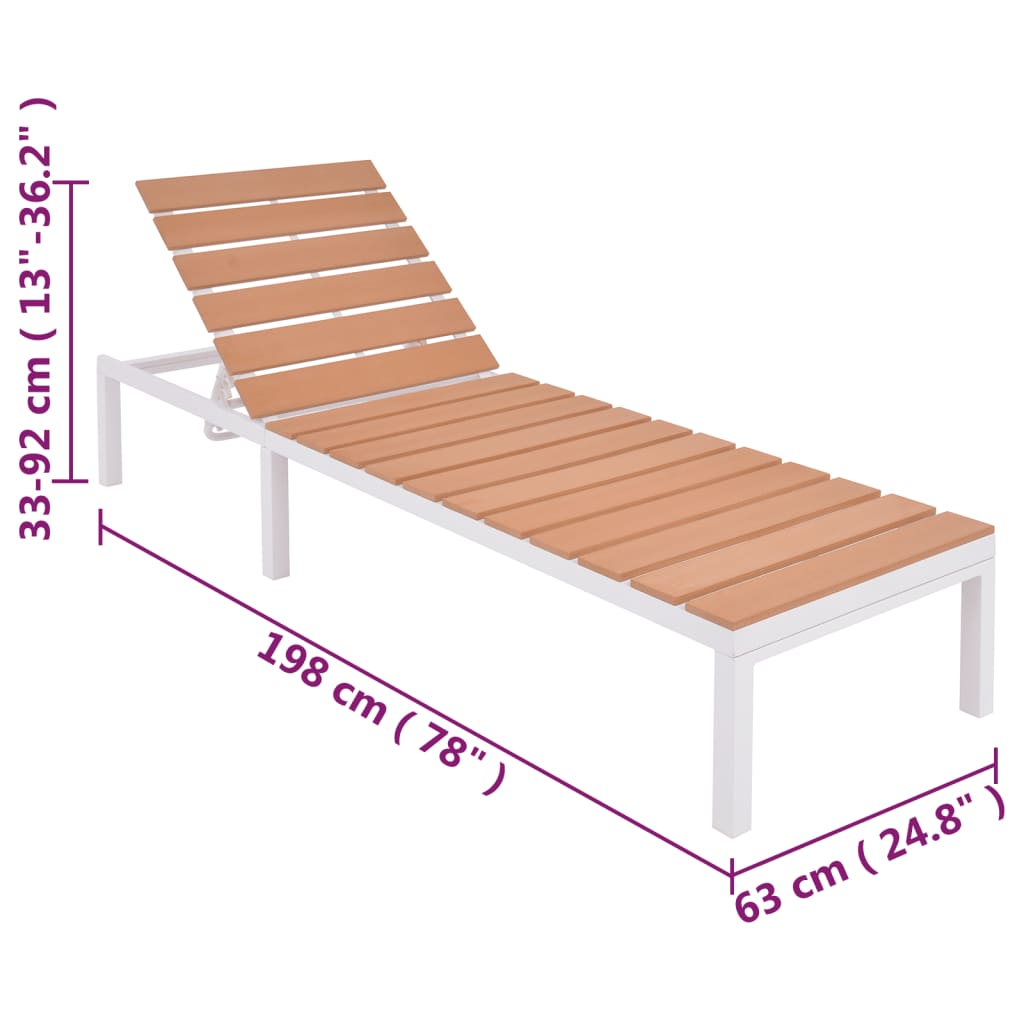 sun-lounger-with-table-aluminum-wpc-and-brown At Willow and Wine USA!