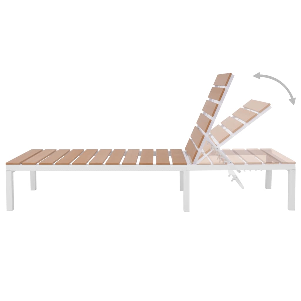 sun-lounger-with-table-aluminum-wpc-and-brown At Willow and Wine USA!