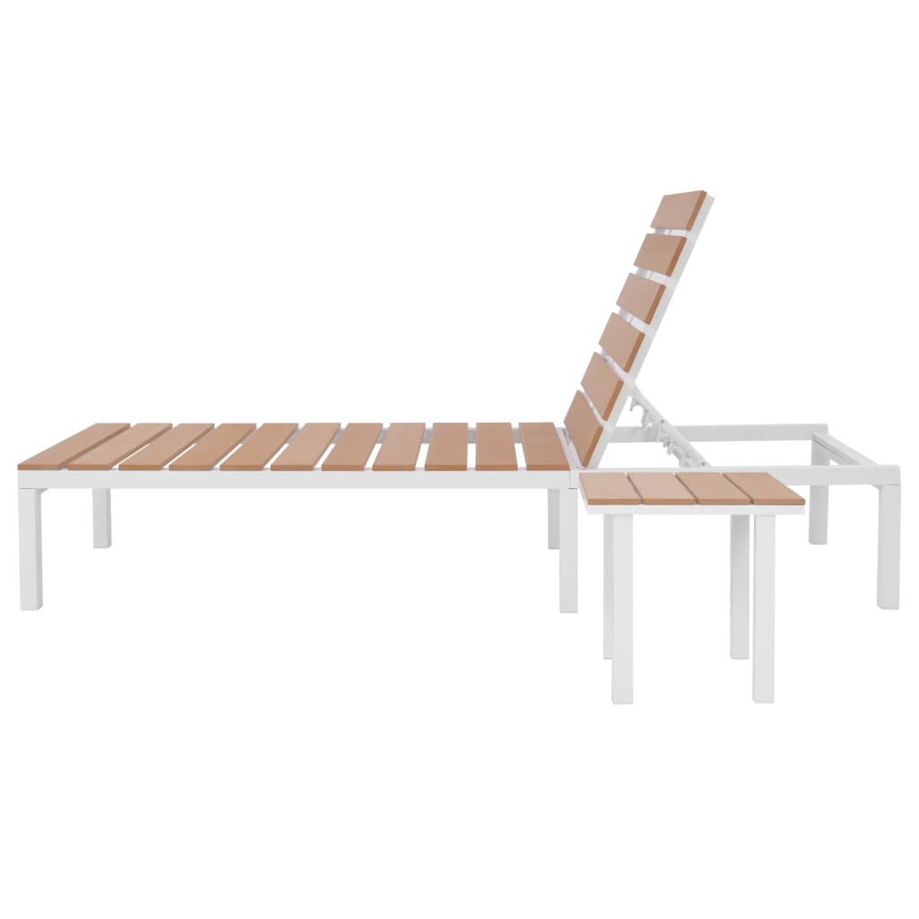 sun-lounger-with-table-aluminum-wpc-and-brown At Willow and Wine USA!