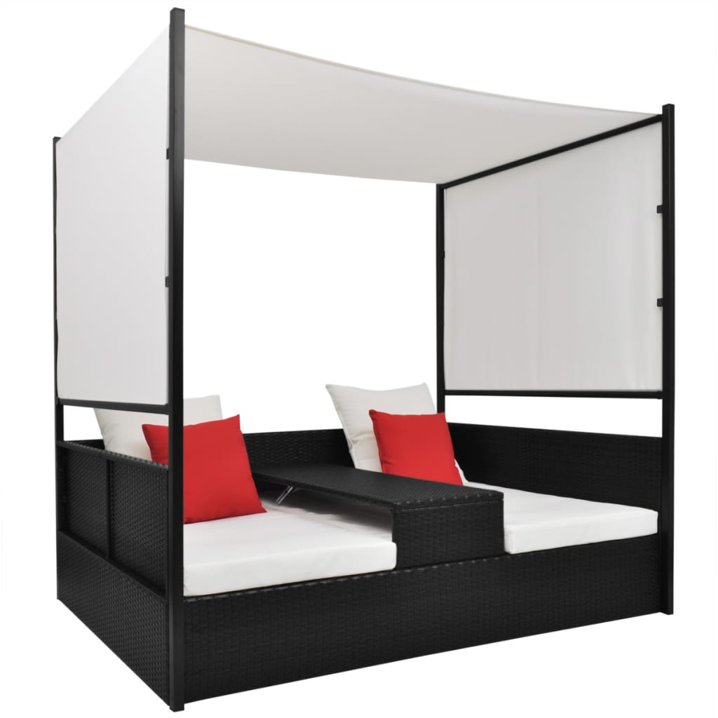 patio-bed-with-canopy-black-74-8-x51-2-poly-rattan At Willow and Wine USA!