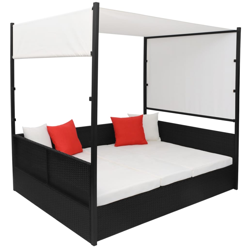 patio-bed-with-canopy-black-74-8-x51-2-poly-rattan At Willow and Wine USA!