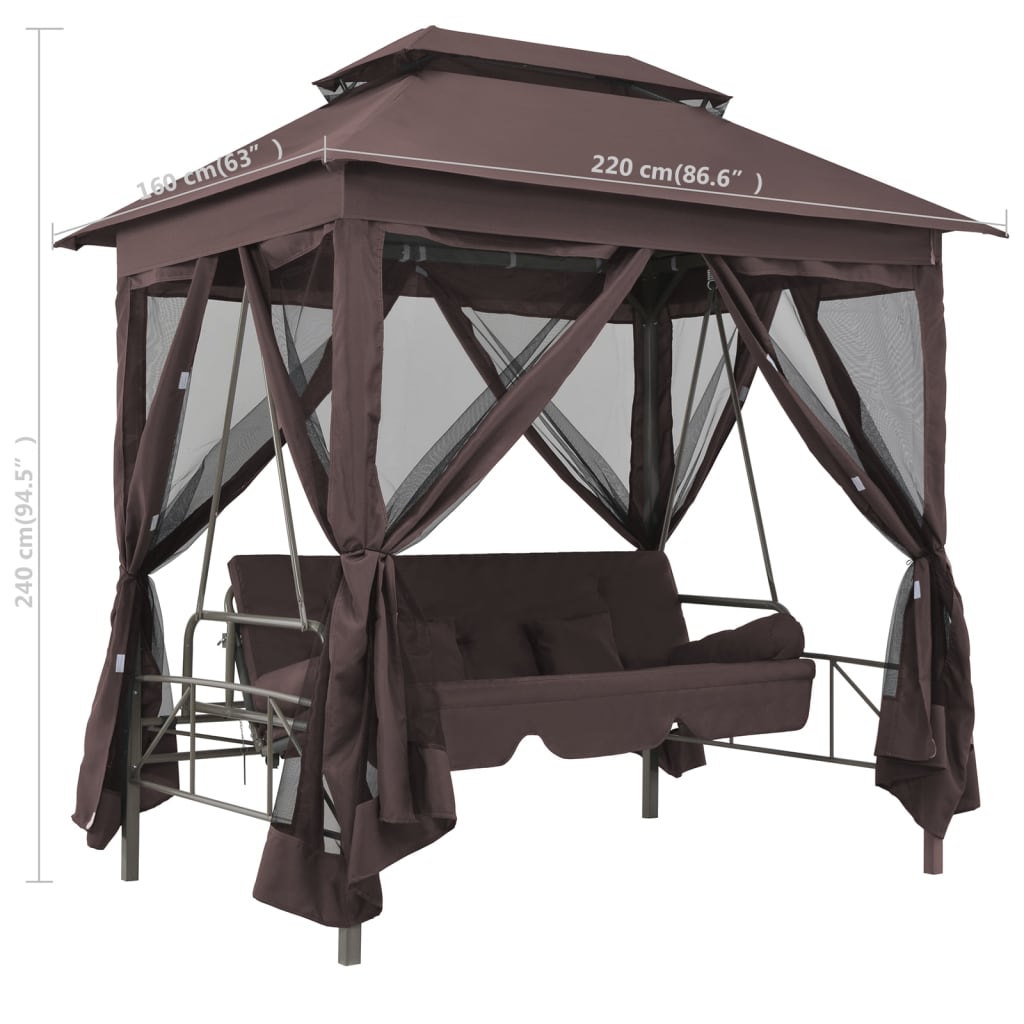 gazebo-convertible-swing-bench-coffee At Willow and Wine USA!