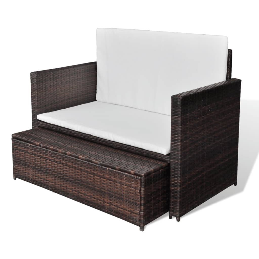 patio-sofa-poly-rattan-brown At Willow and Wine USA!