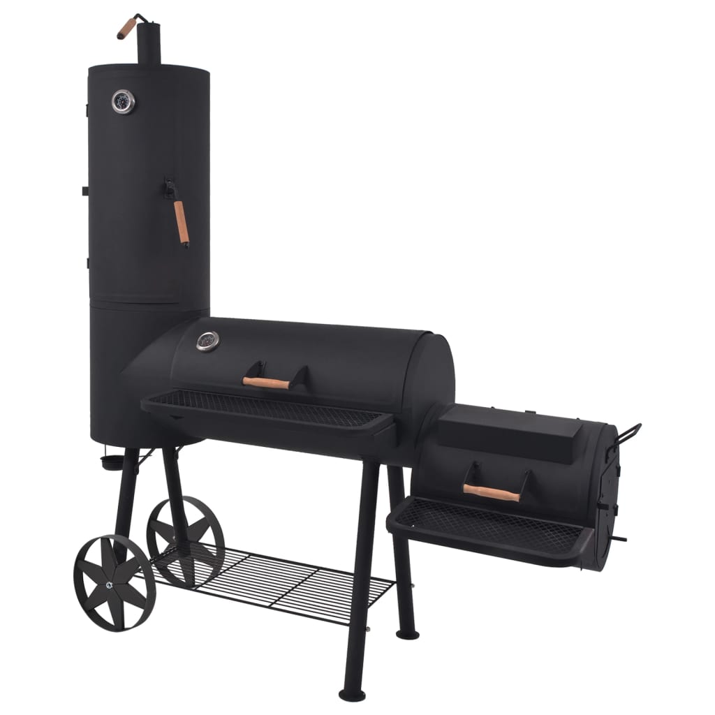 bbq-charcoal-smoker-with-bottom-shelf-black-heavy-xxxl-813899 At Willow and Wine USA!