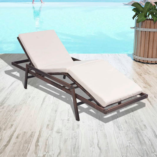 sun-lounger-with-cushion-poly-rattan-brown-1 At Willow and Wine USA!