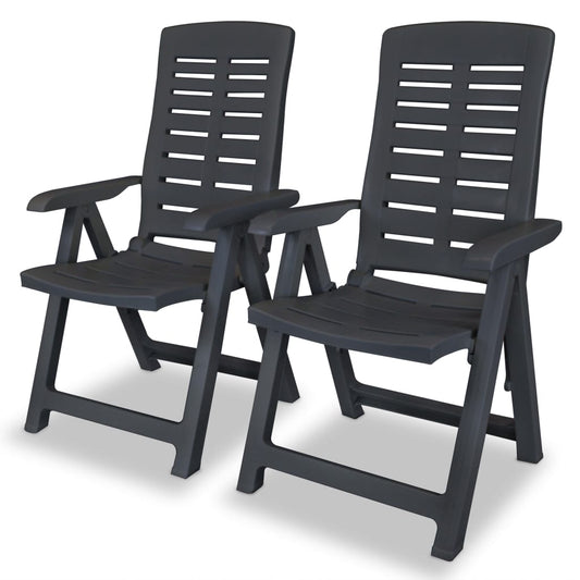 reclining-patio-chairs-2-pcs-plastic-anthracite At Willow and Wine USA!