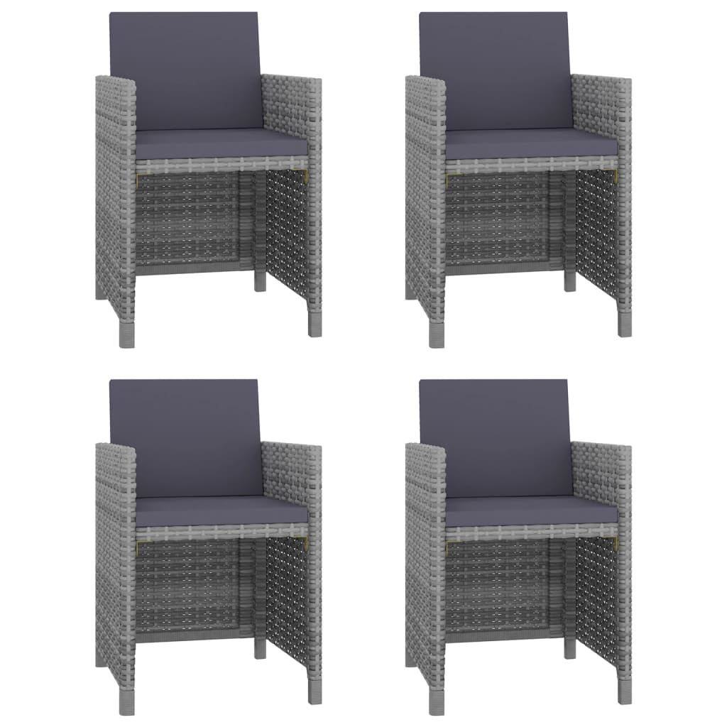 5-piece-patio-dining-set-with-cushions-poly-rattan-gray At Willow and Wine USA!