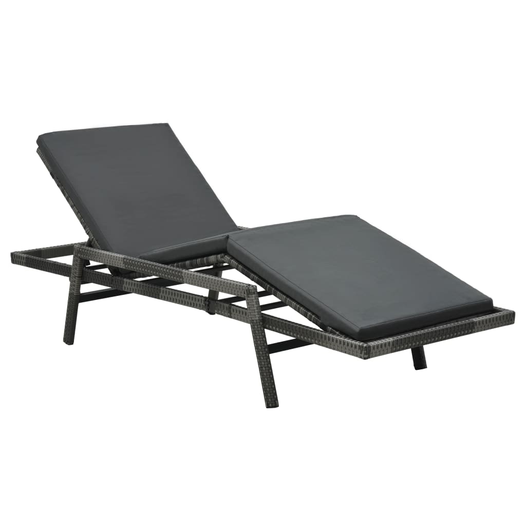 sun-lounger-with-cushion-poly-rattan-gray-1 At Willow and Wine USA!