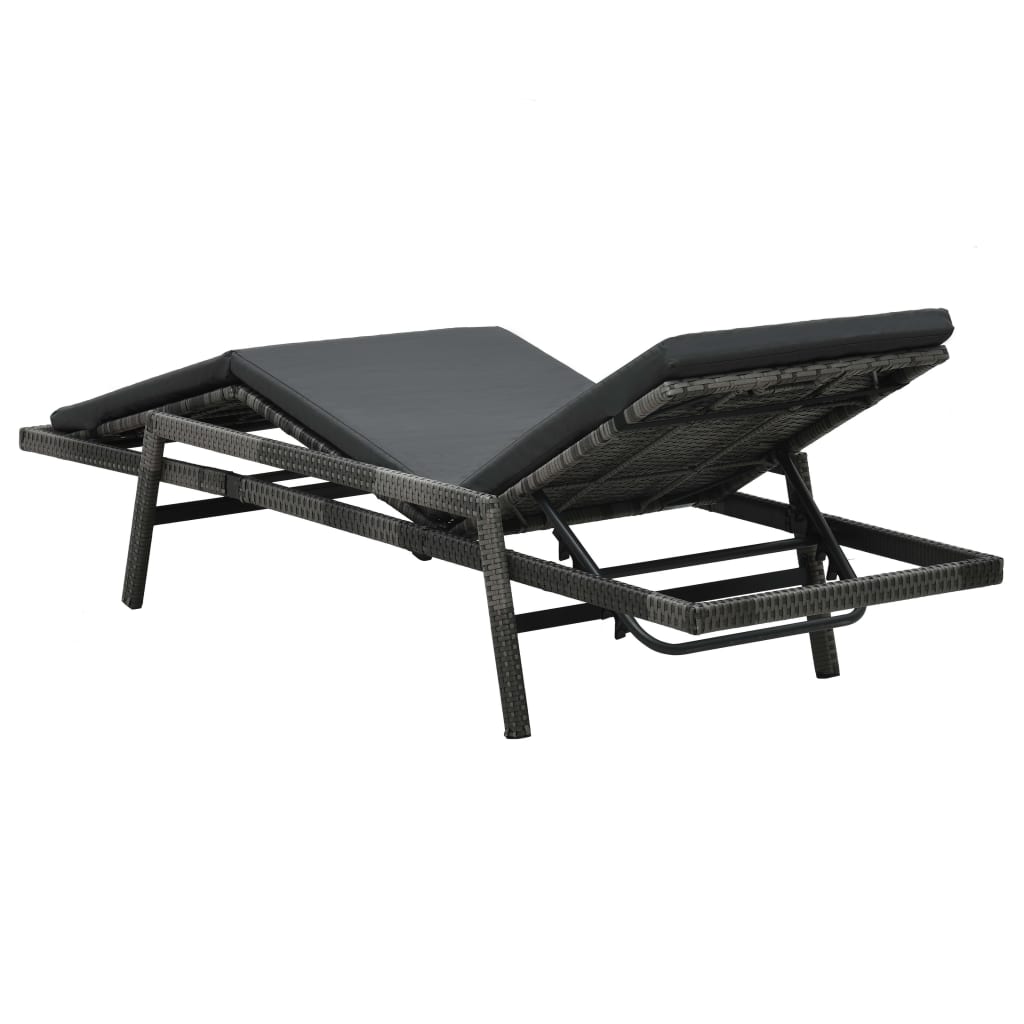 sun-lounger-with-cushion-poly-rattan-gray-1 At Willow and Wine USA!