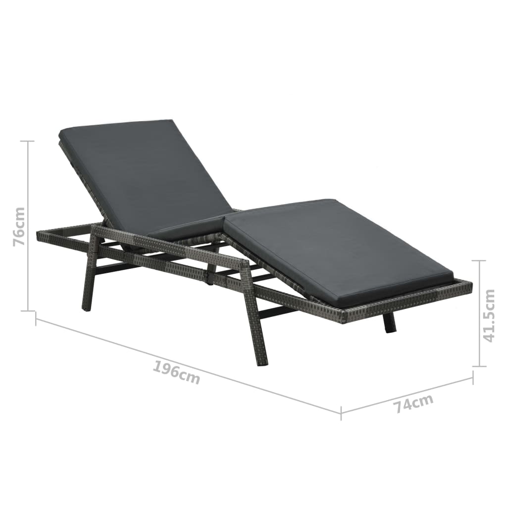 sun-lounger-with-cushion-poly-rattan-gray-1 At Willow and Wine USA!