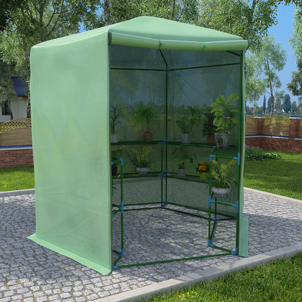 greenhouse-with-shelves-steel-89-4-x87-8 At Willow and Wine USA!