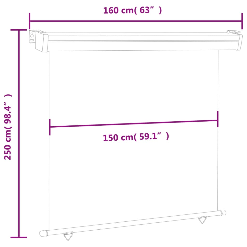 balcony-side-awning-63-x98-4-brown At Willow and Wine USA!