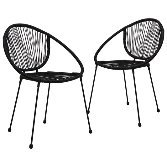 patio-chairs-2-pcs-pvc-rattan-black At Willow and Wine USA!