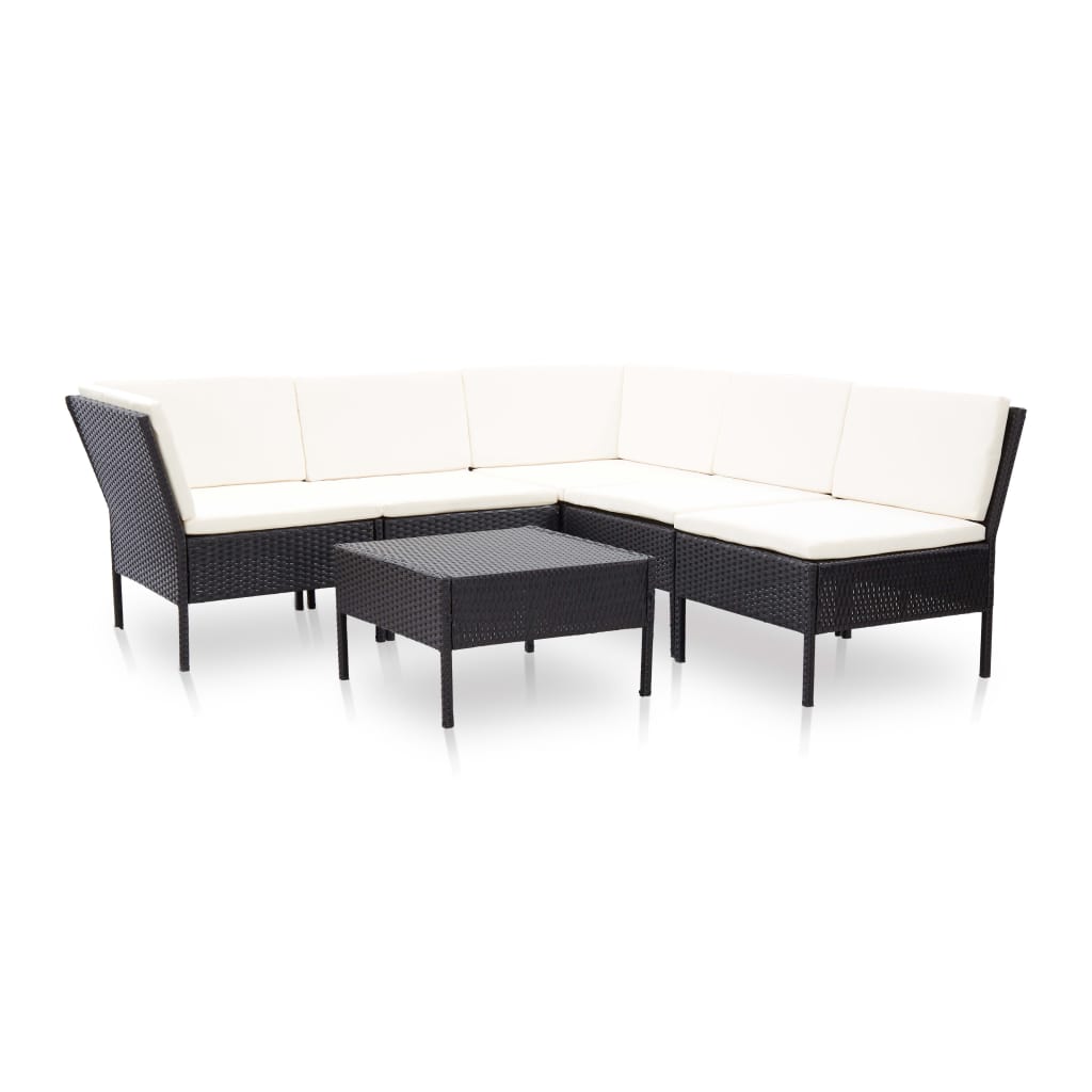6-piece-patio-lounge-set-with-cushions-poly-rattan-black-2 At Willow and Wine USA!