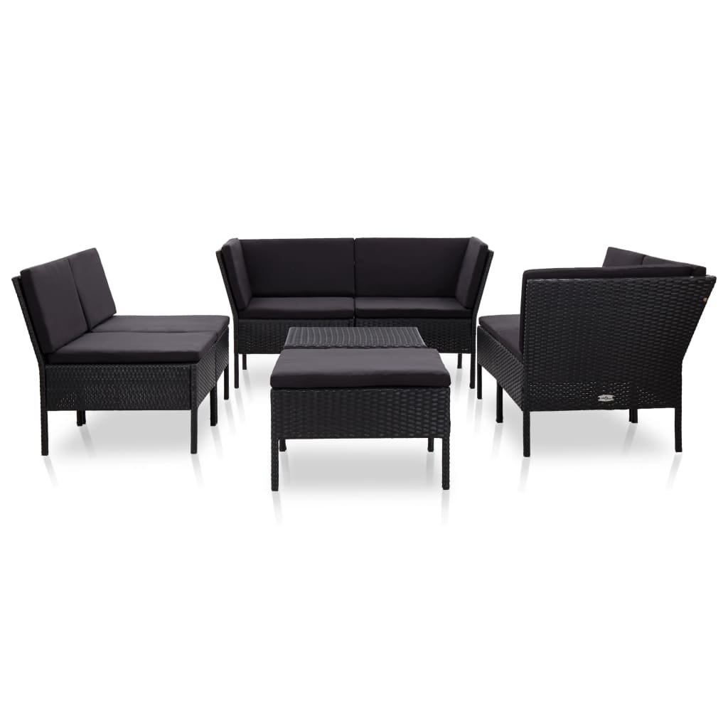 8-piece-patio-lounge-set-with-cushions-poly-rattan-black At Willow and Wine USA!