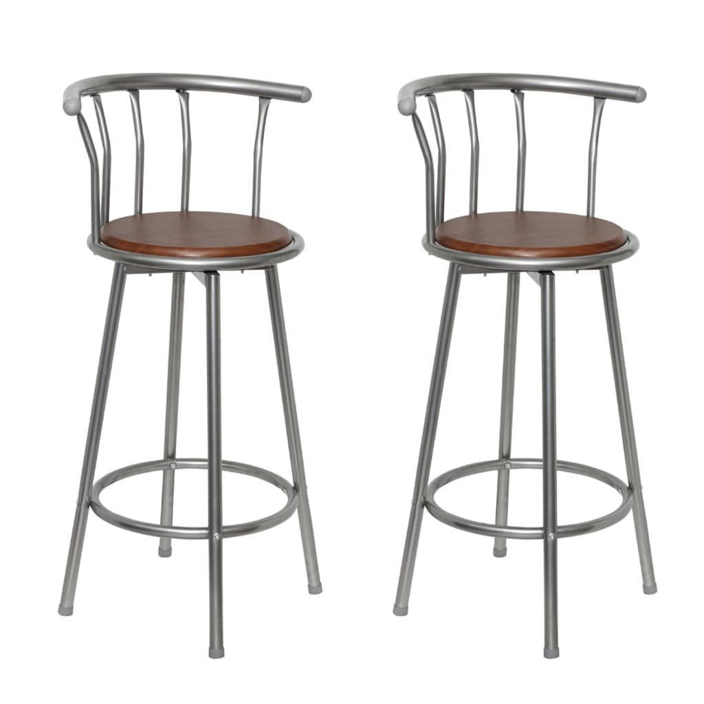 bar-stools-2-pcs-brown-steel At Willow and Wine USA!