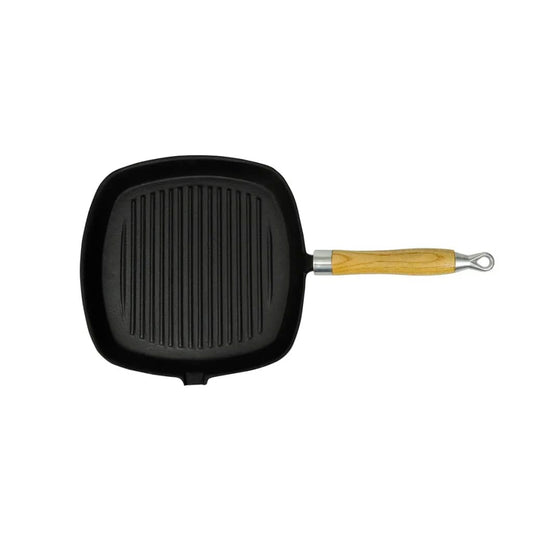 cast-iron-grill-pan-bbq-skillet-wooden-handle At Willow and Wine USA!